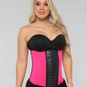 Sports Latex Covered Gym Waist Trainer ( pink ) new